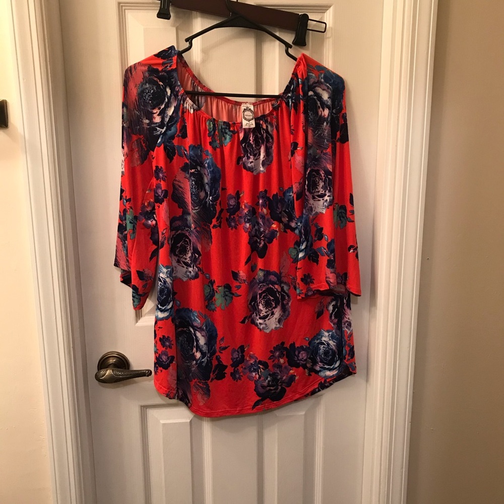 Coral Floral Tunic